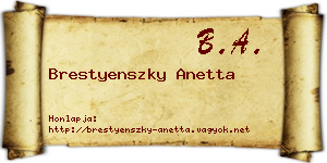 Brestyenszky Anetta névjegykártya